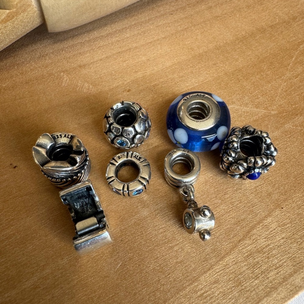 Pandora Curated Blue Charms Bracelet Retired - Picture 8 of 10